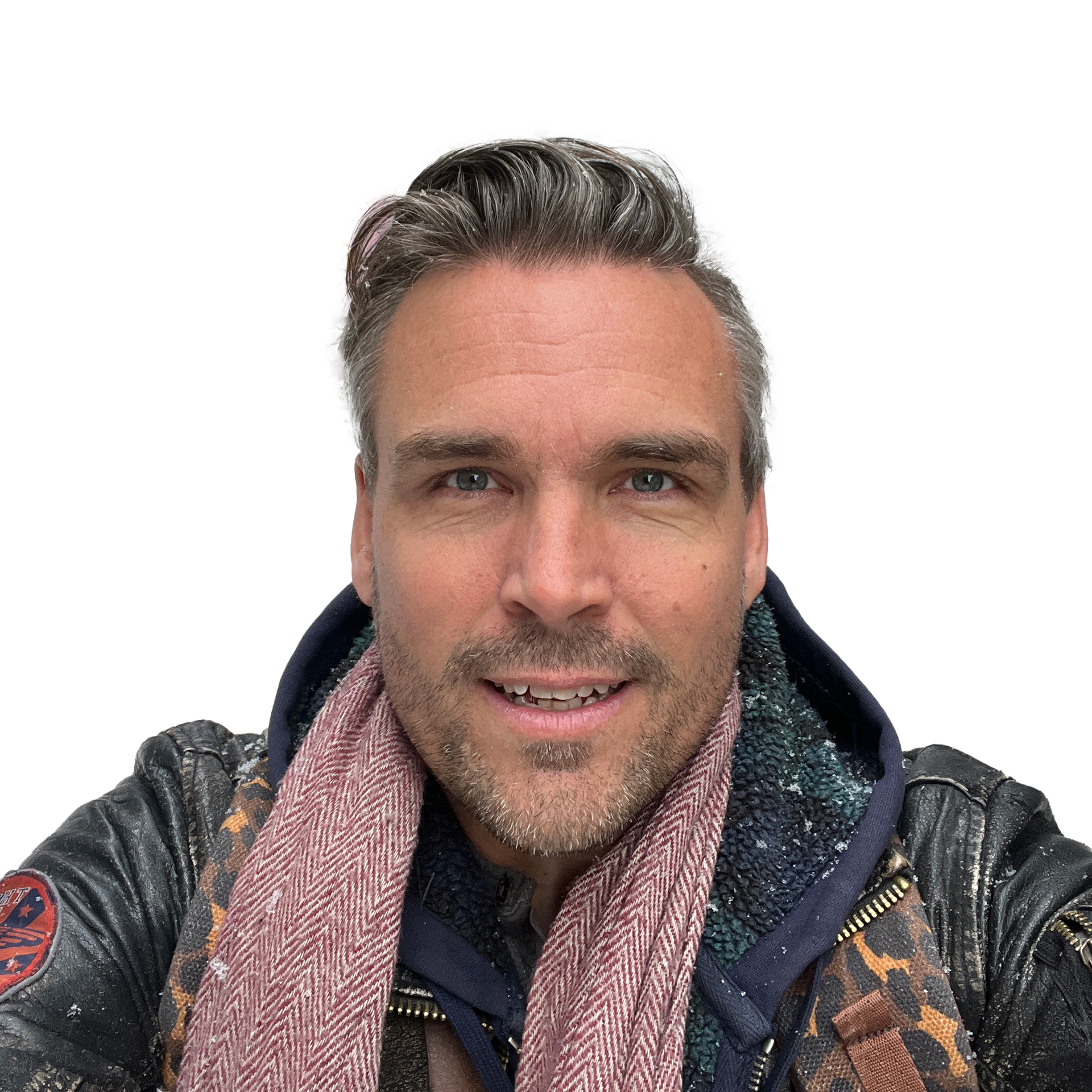 Charlie Caper performing magic in the snow